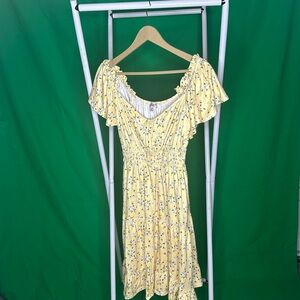 Women’s Yellow Medium Floral Dress